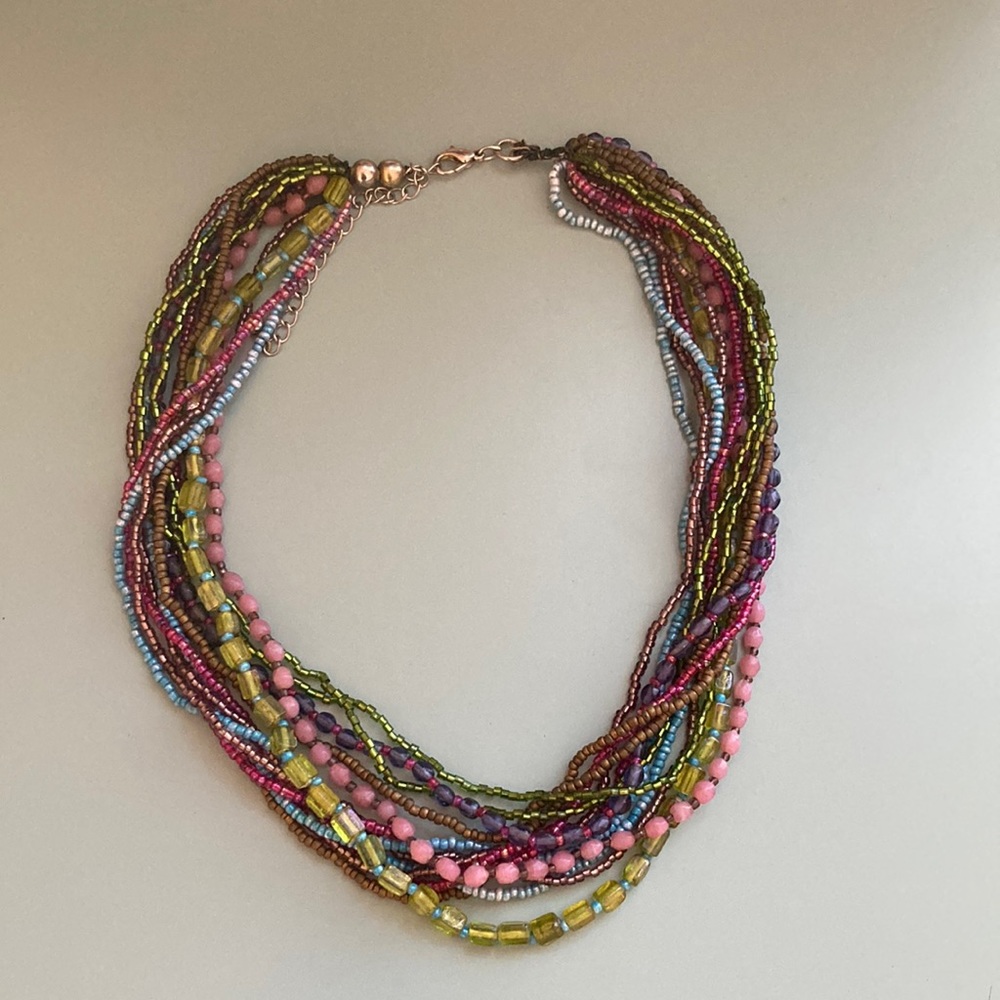Multi colored beaded necklace.